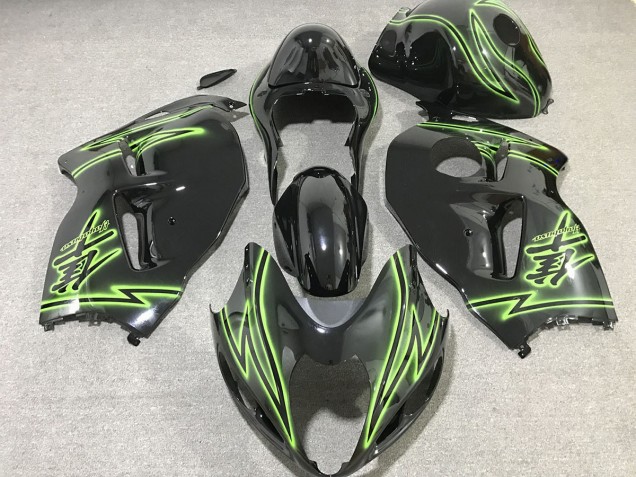 1997-2007 Black & Green Lightning Suzuki GSXR 1300 Fairings Canada