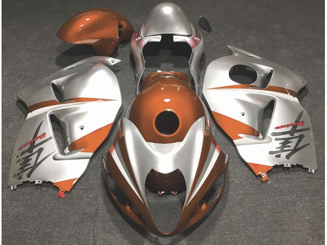 1997-2007 Gloss Orange and Silver Suzuki GSXR 1300 Fairings Canada