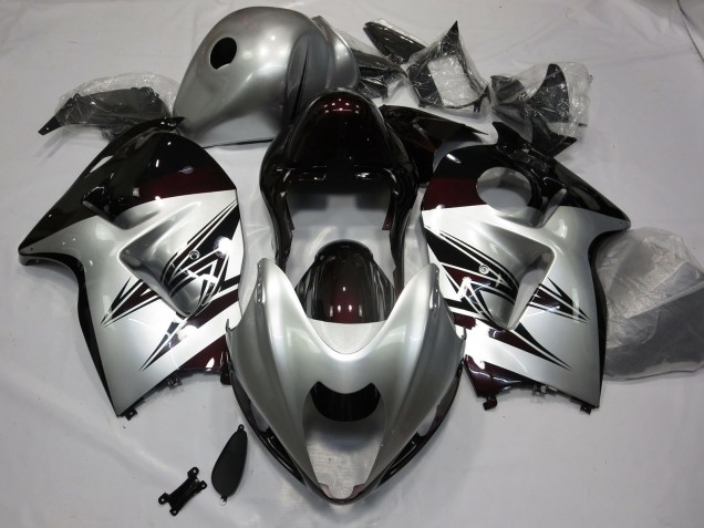 1997-2007 Silver and Dark Red Suzuki GSXR 1300 Fairings Canada 1997-2007 Silver and Dark Red Suzuki GSXR 1300 Fairings Canada