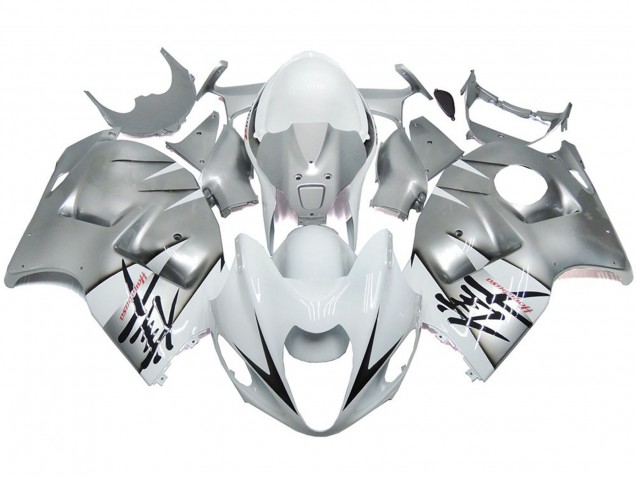 1997-2007 Silver and White Gloss OEM Style Suzuki GSXR 1300 Fairings Canada