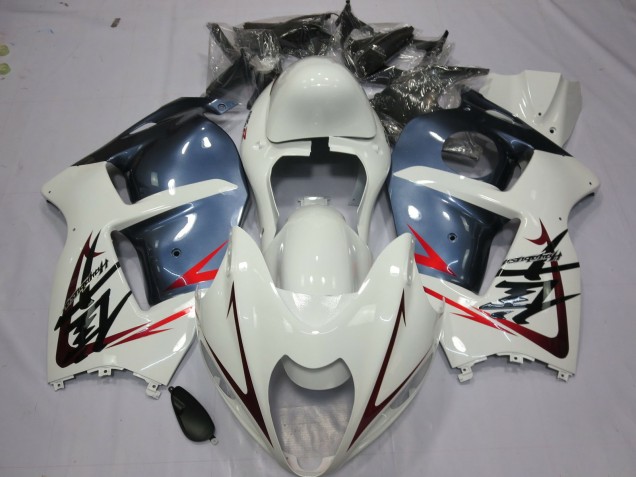 1997-2007 White and Dusty Blue Suzuki GSXR 1300 Fairings Canada