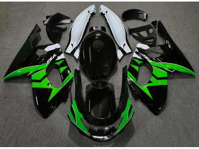 1998-2007 Gloss Black Green and White Yamaha YZF600 Fairings Canada 1998-2007 Gloss Black Green and White Yamaha YZF600 Fairings Canada