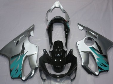 1999-2000 Gloss Silver & Teal Honda CBR600 F4 Fairings Canada