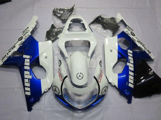 2000-2002 Jordan Blue and White Suzuki GSXR 1000 Fairings Canada