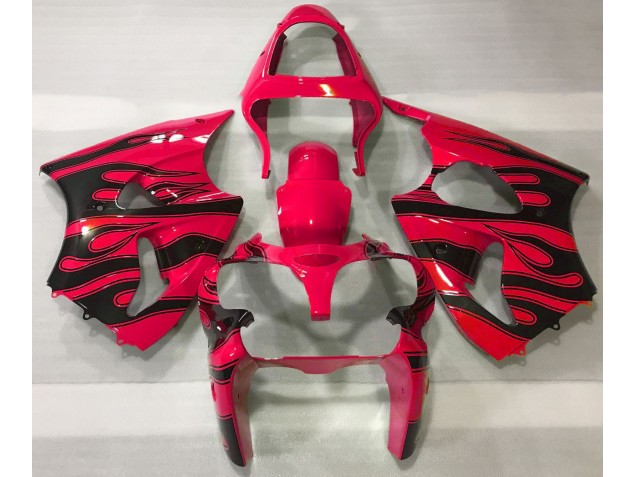 2000-2002 Red & Black Flame Kawasaki ZX6R Fairings Canada