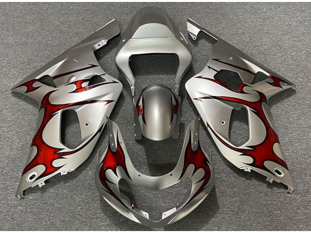 2001-2003 Gloss Silver & Red Suzuki GSXR 600-750 Fairings Canada