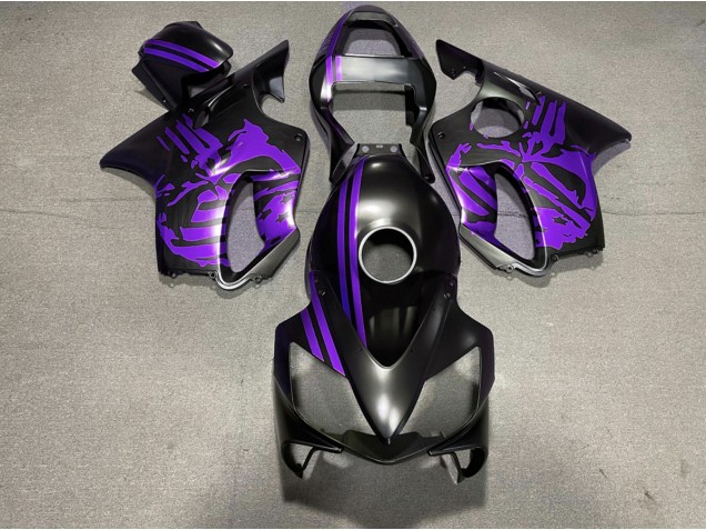 2001-2003 Matte Black & Purple Skull Honda CBR600 F4i Fairings Canada