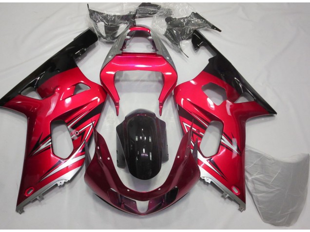 2001-2003 Red and Silver Suzuki GSXR 600-750 Fairings Canada