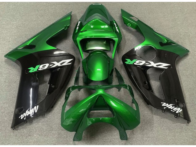 2003-2004 Gloss Green and Black Kawasaki ZX6R Fairings Canada 2003-2004 Gloss Green and Black Kawasaki ZX6R Fairings Canada