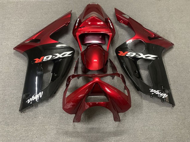 2003-2004 Gloss Red and Black Kawasaki ZX6R Fairings Canada 2003-2004 Gloss Red and Black Kawasaki ZX6R Fairings Canada