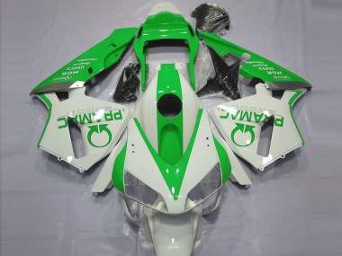 2003-2004 Gloss White and Green PRAMAC Honda CBR600RR Fairings Canada