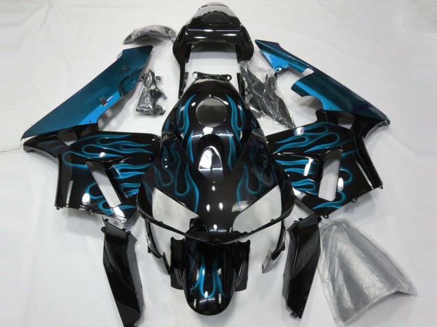 2003-2004 Light Blue Flames Honda CBR600RR Fairings Canada 2003-2004 Light Blue Flames Honda CBR600RR Fairings Canada
