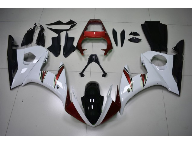 2003-2005 Gloss White & Red Accents Yamaha R6 Fairings Canada 2003-2005 Gloss White & Red Accents Yamaha R6 Fairings Canada