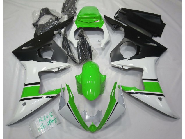 2003-2005 Gloss White and Green Yamaha R6 Fairings Canada
