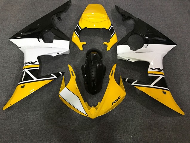 2003-2005 Gloss Yellow & White Yamaha R6 Fairings Canada