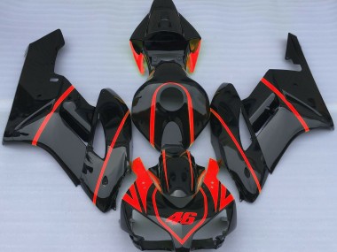 2004-2005 Gloss Black & Red Honda CBR1000RR Fairings Canada