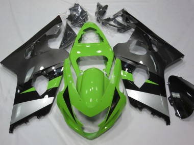 2004-2005 Green and Silver Suzuki GSXR 600-750 Fairings Canada
