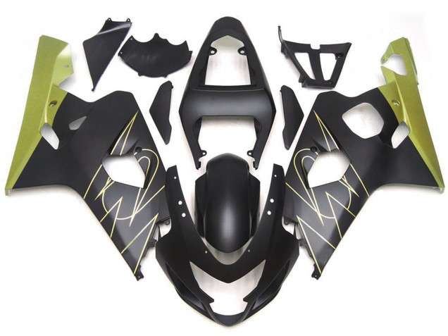 2004-2005 Matte Black and Gold Corona Custom Suzuki GSXR 600-750 Fairings Canada 2004-2005 Matte Black and Gold Corona Custom Suzuki GSXR 600-750 Fairings Canada
