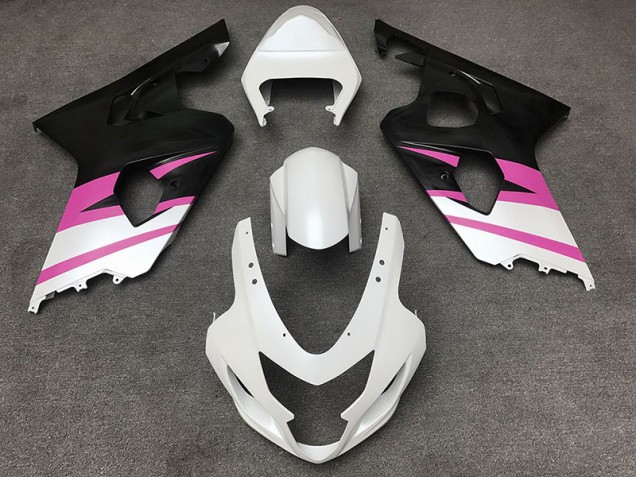2004-2005 Matte White & Pink Suzuki GSXR 600-750 Fairings Canada