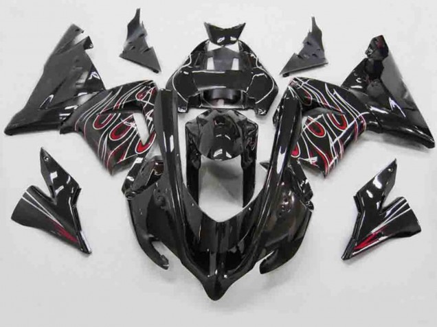2004-2005 Red Black Flame Kawasaki ZX10R Fairings Canada