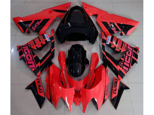 2004-2005 Red and Black & Logos Kawasaki ZX10R Fairings Canada 2004-2005 Red and Black & Logos Kawasaki ZX10R Fairings Canada