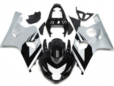 2004-2005 Silver and Black Gloss OEM Style Suzuki GSXR 600-750 Fairings Canada