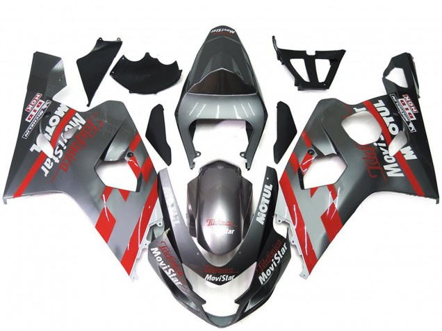 2004-2005 Silver and Red MoiStar Suzuki GSXR 600-750 Fairings Canada