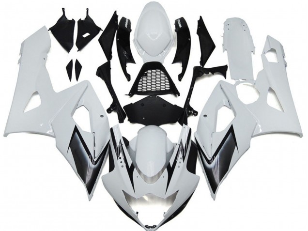 2005-2006 Gloss White Style with Silver Hints Suzuki GSXR 1000 Fairings Canada