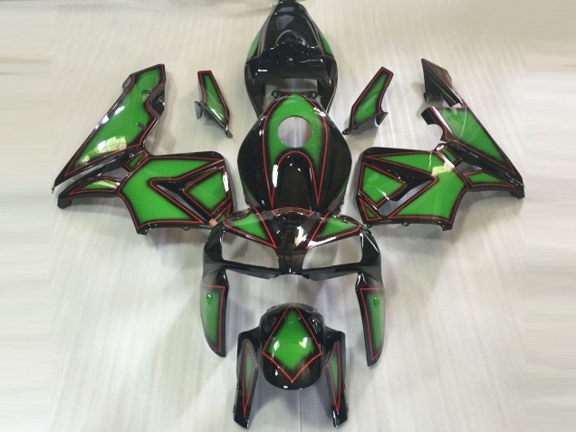 2005-2006 Green & Red Outline Honda CBR600RR Fairings Canada 2005-2006 Green & Red Outline Honda CBR600RR Fairings Canada