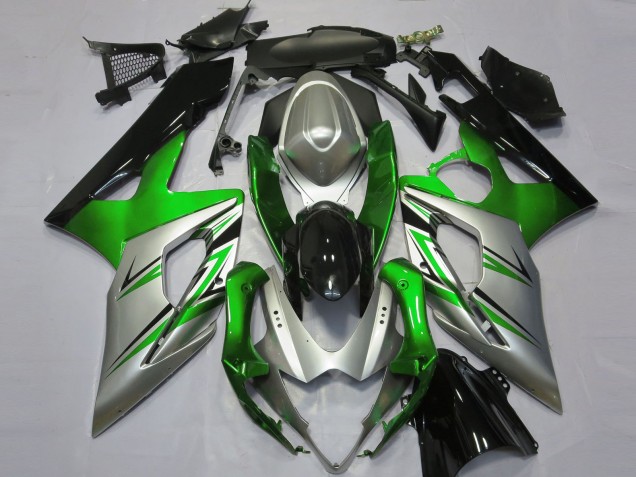 2005-2006 Green Silver and Black Suzuki GSXR 1000 Fairings Canada