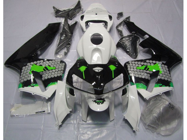 2005-2006 Green Splatter on Gloss Black Honda CBR600RR Fairings Canada 2005-2006 Green Splatter on Gloss Black Honda CBR600RR Fairings Canada