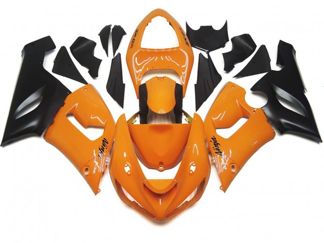 2005-2006 Light Orange and Black Kawasaki ZX6R Fairings Canada 2005-2006 Light Orange and Black Kawasaki ZX6R Fairings Canada