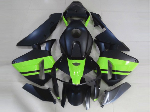2005-2006 Matte Black & Light Green Honda CBR600RR Fairings Canada 2005-2006 Matte Black & Light Green Honda CBR600RR Fairings Canada