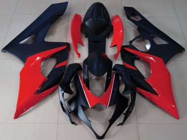 2005-2006 Matte Black & Red Suzuki GSXR 1000 Fairings Canada