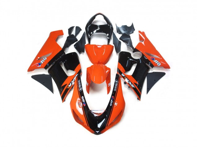 2005-2006 Orange and Black Elf Kawasaki ZX6R Fairings Canada 2005-2006 Orange and Black Elf Kawasaki ZX6R Fairings Canada