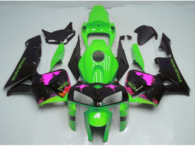 2005-2006 Pink Splatter on Green Honda CBR600RR Fairings Canada 2005-2006 Pink Splatter on Green Honda CBR600RR Fairings Canada