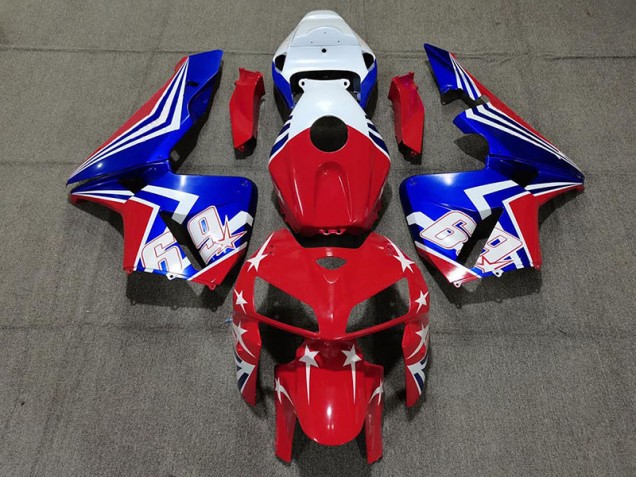 2005-2006 Red White and Blue 69 Honda CBR600RR Fairings Canada 2005-2006 Red White and Blue 69 Honda CBR600RR Fairings Canada