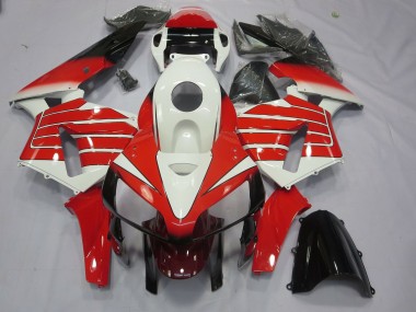 2005-2006 Red and White Large Stripe Honda CBR600RR Fairings Canada