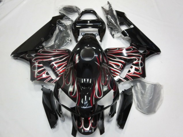 2005-2006 Silver and Red Flame Honda CBR600RR Fairings Canada 2005-2006 Silver and Red Flame Honda CBR600RR Fairings Canada