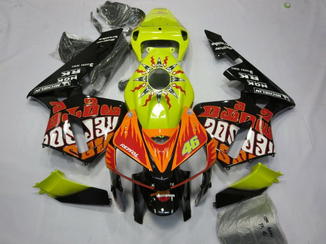 2005-2006 Vibrant Yellow Rossi Honda CBR600RR Fairings Canada