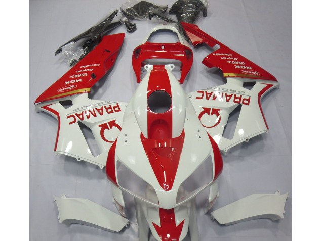 2005-2006 White and Red Custom Honda CBR600RR Fairings Canada