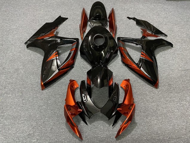 2006-2007 Black and Burnt Orange Suzuki GSXR 600-750 Fairings Canada