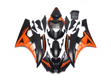 2006-2007 Custom Matte Black and Orange Yamaha R6 Fairings Canada