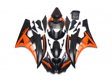 2006-2007 Custom Matte Black and Orange Yamaha R6 Fairings Canada
