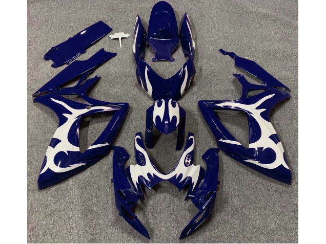 2006-2007 Dark Blue & White Design Suzuki GSXR 600-750 Fairings Canada