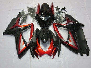 2006-2007 Deep Red Black Suzuki GSXR 600-750 Fairings Canada