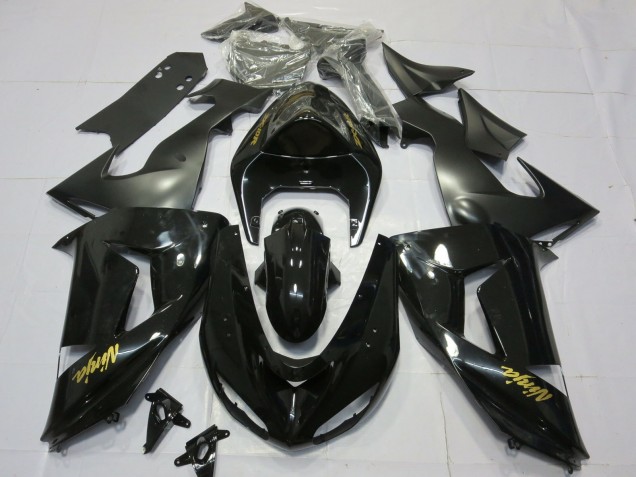 2006-2007 Gloss Black Gold Kawasaki ZX10R Fairings Canada 2006-2007 Gloss Black Gold Kawasaki ZX10R Fairings Canada