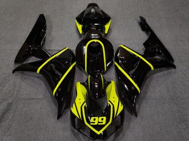 2006-2007 Gloss Black and Bright Yellow Honda CBR1000RR Fairings Canada