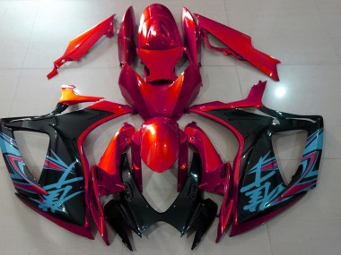 2006-2007 Gloss Red & Black Suzuki GSXR 600-750 Fairings Canada