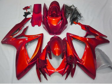 2006-2007 Gloss Red Plain Suzuki GSXR 600-750 Fairings Canada